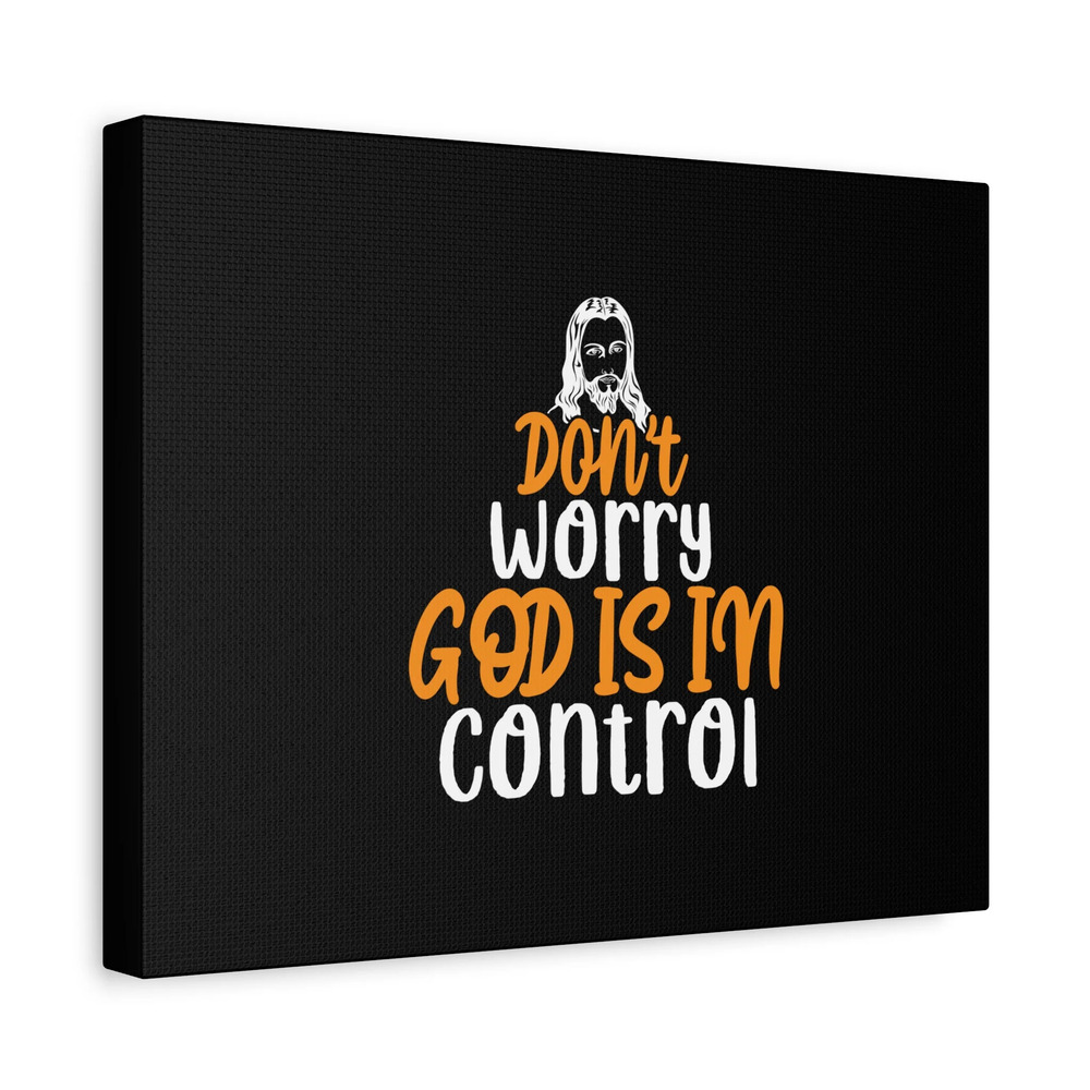 Scripture Canvas God Is In Control Psalm 118:6 Black Christian Wall Art Bible